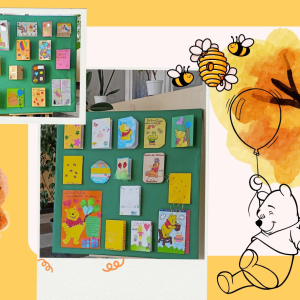 Wyniki konkursu plastycznego na „Kartkę urodzinową dla Kubusia Puchatka” - wystawa prac dzieci