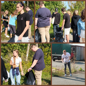 Uczniowie z klasy trzeciej LO podczas akcji "Sprzątanie Świata"