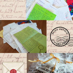Kolaż zdjęć listów zgłoszonych do Szkolnego Konkursu Pisania Listów