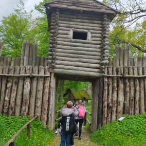 Uczniowie zwiedzają Skansen Archeologiczny "Karpacka Troja" w Trzcinicy