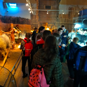 Uczniowie zwiedzają Skansen Archeologiczny "Karpacka Troja" w Trzcinicy