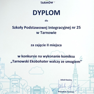 Dyplom za II miejsce dla SP25