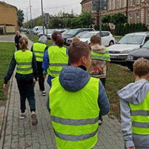 Klasa 5a podczas zajęć rozwijających kreatywność w terenie