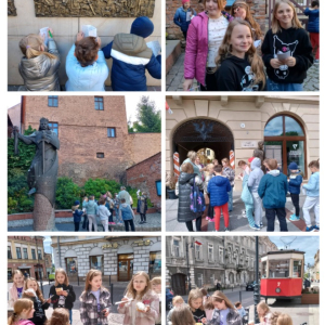 Klasa trzecia podczas gry terenowej Tajemnica starego Tarnowa