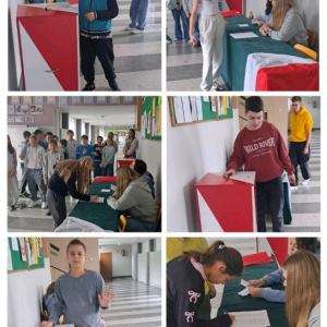 Wybory do Samorządu Uczniowskiego - kolaż zdjęć