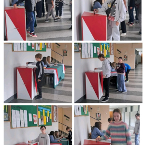 Wybory do Samorządu Uczniowskiego - kolaż zdjęć