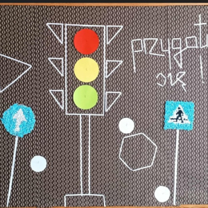 Gazetka wykonana przez uczniów na świetlicy szkolnej