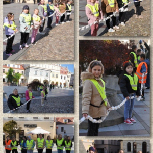 Odblaskowy Marsz - kolaż zdjęć