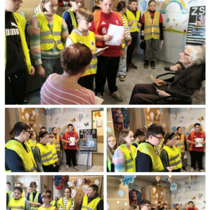 Uczniowie z klasy 6 w Środowiskowym Domu Samopomocy "Zielona Przystań" w Tarnowie - kolaż zdjęć