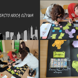 Miasto nocą w klasie 8a na języku niemieckim - kolaż zdjęć