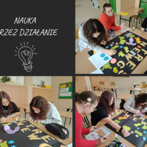 Miasto nocą w klasie 8a na języku niemieckim - kolaż zdjęć