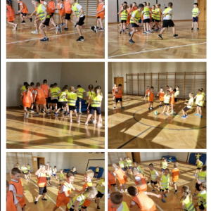 Odblaskowy Mecz klas pierwszych - kolaż zdjęć