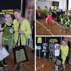 Podsumowanie Odblaskowej Szkoły - Edycja 2025 - kolaż zdjęć