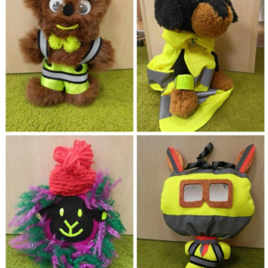 Odblaskowe maskotki - prace konkursowe - kolaż zdjęć