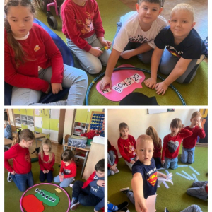 Dzieci podczas zajęć na temat dzieciństwa bez przemocy - kolaż zdjęć