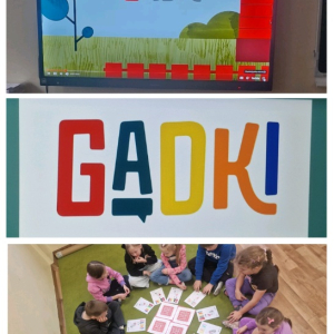 Dzieci podczas zajęć na temat dzieciństwa bez przemocy - kolaż zdjęć