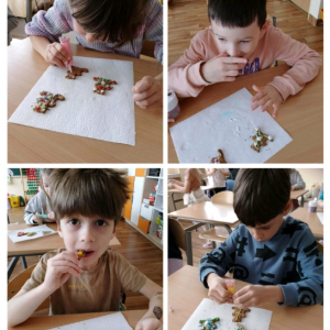 Dzień Pluszowego Misia w klasie 1a - kolaż zdjęć