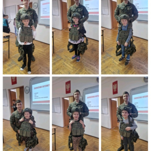 Zajęcia w ramach programu Edukacja z wojskiem - kolaż zdjęć