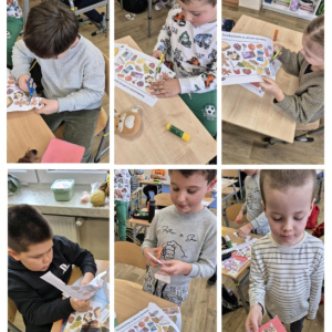 Śniadanie w klasie 1b - kolaż zdjęć