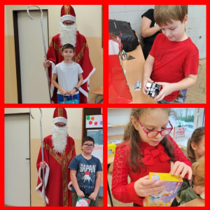 Mikołajki w klasie 4- kolaż zdjęć