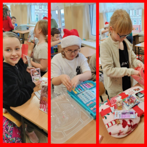Mikołajki w klasie 4- kolaż zdjęć