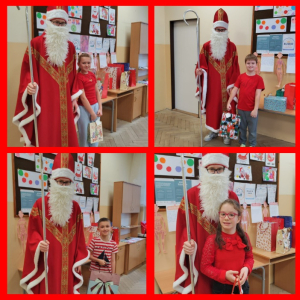 Mikołajki w klasie 4- kolaż zdjęć