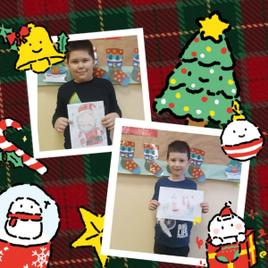 Mikołajkowe prace plastyczne dzieci na świetlicy szkolnej II - kolaż zdjęć