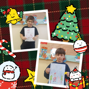 Mikołajkowe prace plastyczne dzieci na świetlicy szkolnej II - kolaż zdjęć