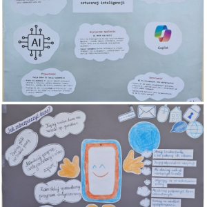 Dzień Bezpiecznego Internetu 2026 w naszej szkole - plakaty - kolaż zdjęć