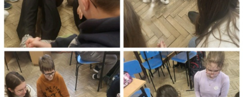 Zajęcia z psem w klasie 5a