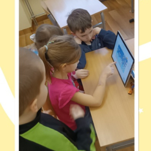 dzieci podczas zajęć "Współpraca w grupie"