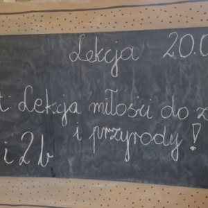 Lekcja w klasie 2a i 2b o zwierzętach i roślinach - plakat