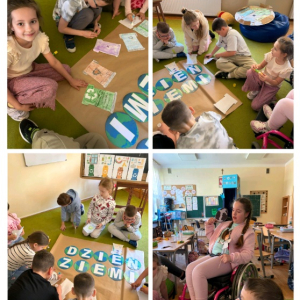 Obchody Dnia Ziemi w klasie 2b - kolaż zdjęć
