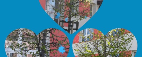 Drzewo klasy 1a z niebieskimi puzzlami