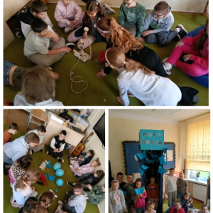 Co łączy telefon i autyzm - warsztaty w klasie 2b - kolaż zdjęć