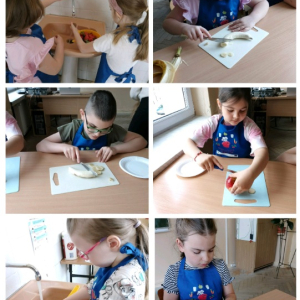 Warsztaty kulinarne w ramach Programu dla Szkół - kolaż zdjęć