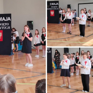 Akademia z okazji rocznicy uchwalenia Konstytucji 3 Maja - kolaż zdjęć