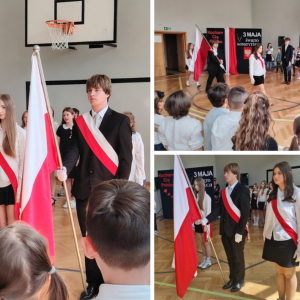 Akademia z okazji rocznicy uchwalenia Konstytucji 3 Maja - kolaż zdjęć