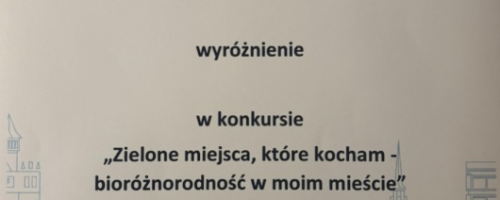 Wyróżnienia dla XX LO i SP 25 w konkursie „Zielone miejsca, które kocham – bioróżnorodność w moim mieście”