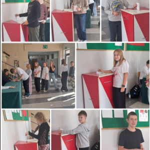Wybory do Samorządu Uczniowskiego - kolaż zdjęć