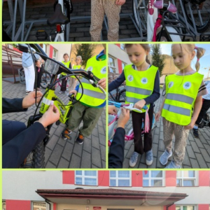 Odblaskowa Szkoła - Pik Stop Rowerowy - kolaż zdjęć
