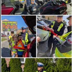 Odblaskowy patrol klasy 2a - kolaż zdjęć