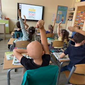 Zajęcia edukacji wczesnoszkolnej w klasie 1a w ramach "Odblaskowej Szkoły"